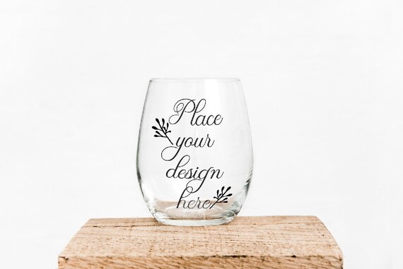 Stemless Wine Glass Mockup, Wine Tumbler Glass Mock Up, No Stem Glass  Mockups, Clear Glass Mock Up, Psd Neutral Wine Glass Mock Up 