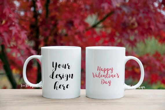 2 Mug Mock Ups Two Mug Mockup Rustic Mug Mock Up Valentine Etsy