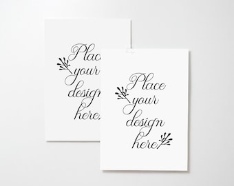 13x18 Doppeldruck Mockup, 2 flache Karten Mockups, Einladung Mockup, Flyer Foto Mockup Vorlage, Vertikale Postkarten Mockups