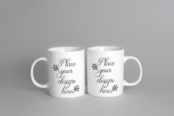 Download 2 Mug Mockups Two Mugs Mock Up Two Cup Mockups Neutral Etsy