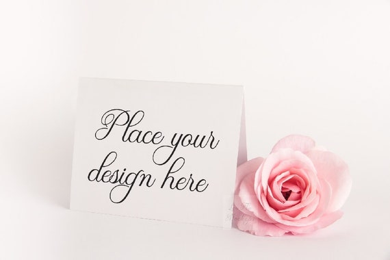 A2 Greeting Card Mockup Invitation Card Mockups Spring Card Etsy