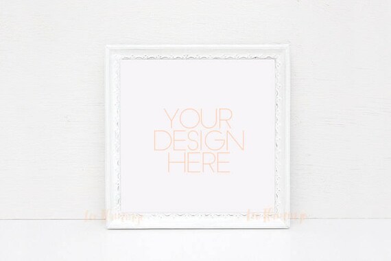 Mockup Square Frame White Frame Mock Up Antique Mockups Etsy