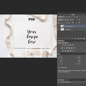 A6 A7 Greeting Card Mockup Invitation Mock Up Birthday Cards Etsy