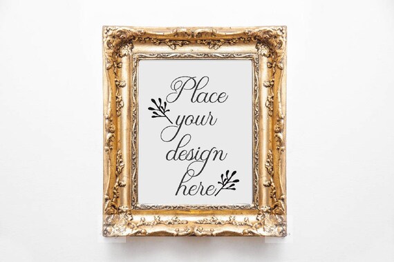 Digital Frame For Posters Gold Metallic Mockup Frame Frame Mockup Stock Photo 8x10 Gold Frame Mock Up