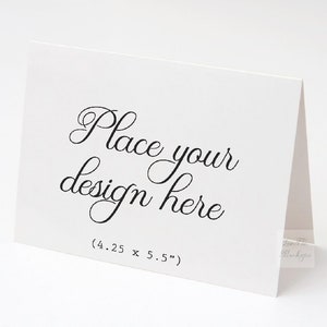 A2 Minimalist Greeting card mockup, 5.5 x 4.25" Invitation card mockup, stationery mock ups, birthday card template, psd blank mockups