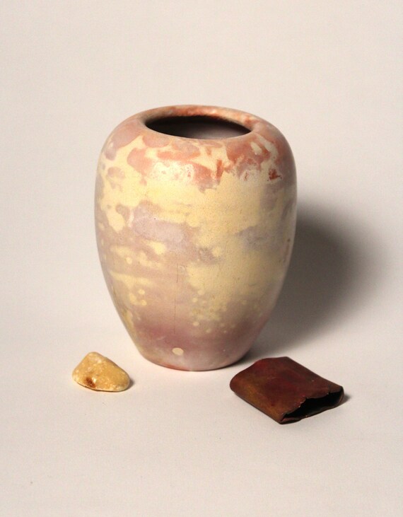 Pit Fired Ceramics Pitfired Pottery Smokey Orange Vase Etsy