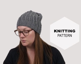 Knitting Pattern // Chunky Knit Ribbed Hat // The Twisted Rib Hat