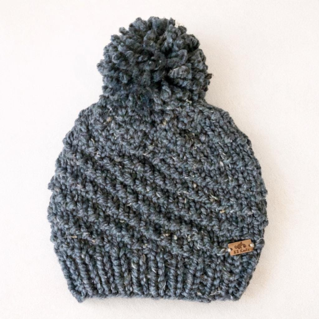 Chunky Knit Hat Pattern | Easy Swirl Beanie Knitting Pattern | Beginner ...
