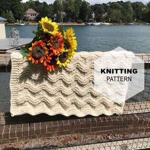Knitting Pattern // Chunky Knit Blanket Chevron Pattern // The Covering