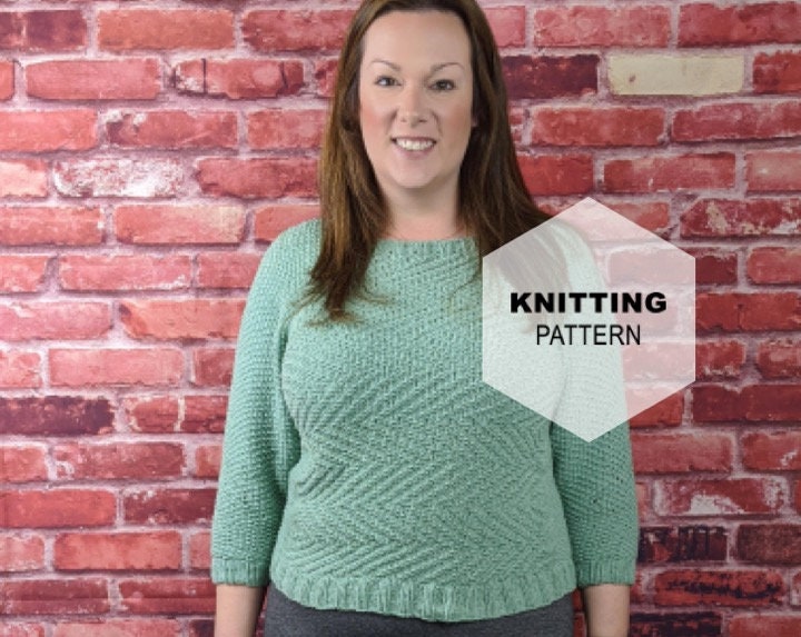 Knitting Pattern Sweater Herringbone 