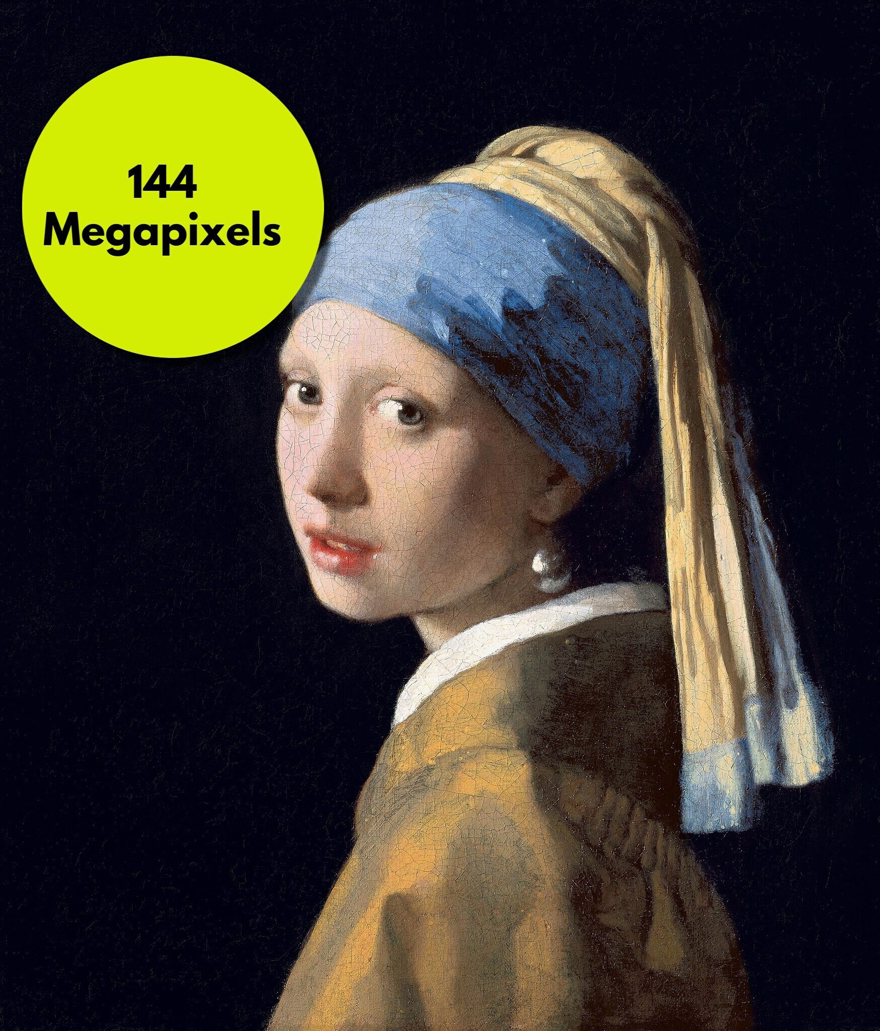 144 MEGAPIXEL Printable Girl With Pearl Earring High
