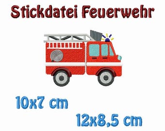 Embroidery file, fire brigade 12 x 8.5 cm + 10 x 7 cm