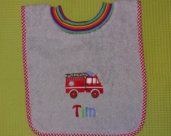 Towel bib with name and embroidery image drool bib