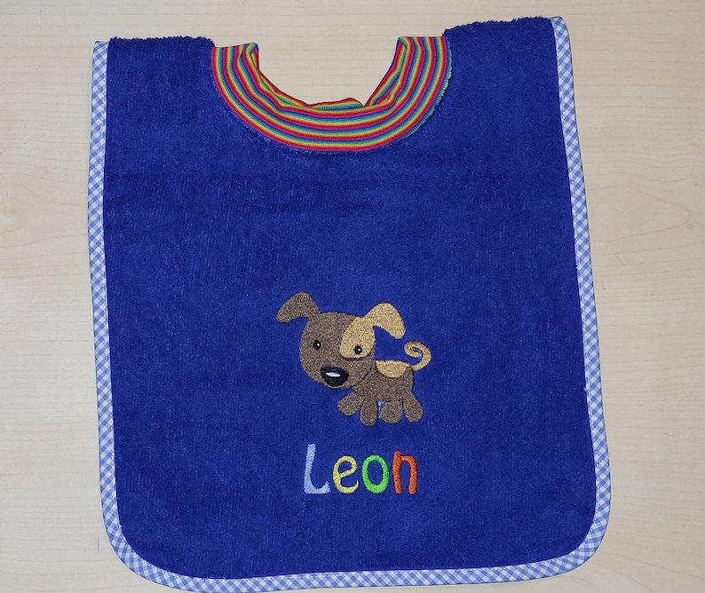 Towel bib with name and embroidery image drool bib image 6