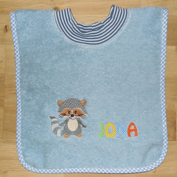 Towel bib with name and embroidery image drool bib