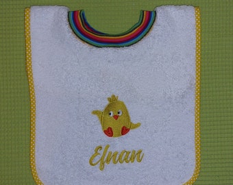 Towel bib with name and embroidery image Drool bib cover-up bib