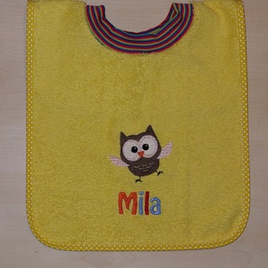 Towel bib with name and embroidery image drool bib image 7