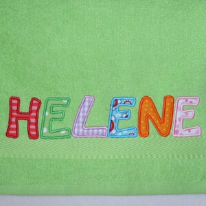 Toalla, toalla de invitados, 50 x 100 cm, bordada con letras aplicadas