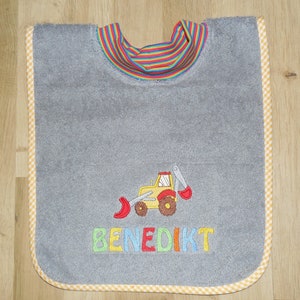 Towel bib with name and embroidery image drool bib image 2