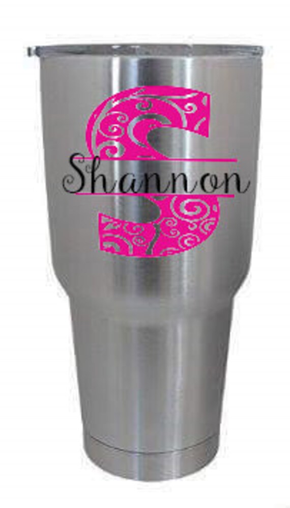 Items similar to Stainless Steel Tumbler Monogram Decal, Personalized vinyl decal, Custom
