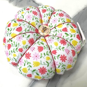 Handmade Floral Double Sided Pin Cushion – Perfect for Sewing, Quilting & Crafting