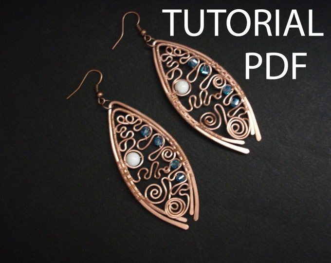 Wire Wrap Earrings Tutorial Jewelry Tutorial Copper Earrings Etsy