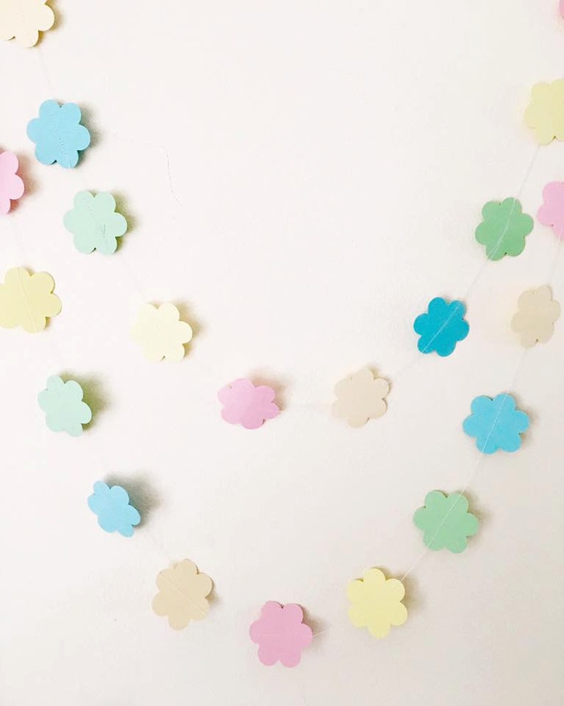 Flower Paper Garland Pastel Baby Girl Nursery Wedding Baby Etsy