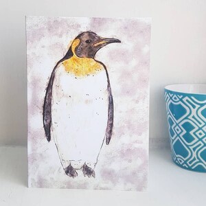 Wenskaart pinguïn kunstprint