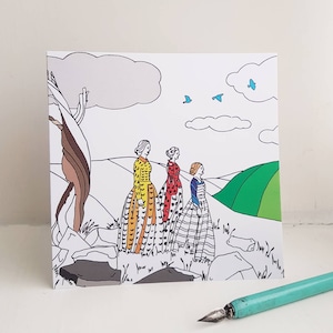 Biglietto d'auguri per le sorelle Bronte, To Walk Invisible, Haworth, design moderno e unico