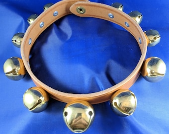 Small Tan Sleigh Bell Collar