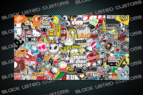 JDM Sticker Bomb Sheet Custom Vinyl Skin Wrap Decal Sticker 24x12