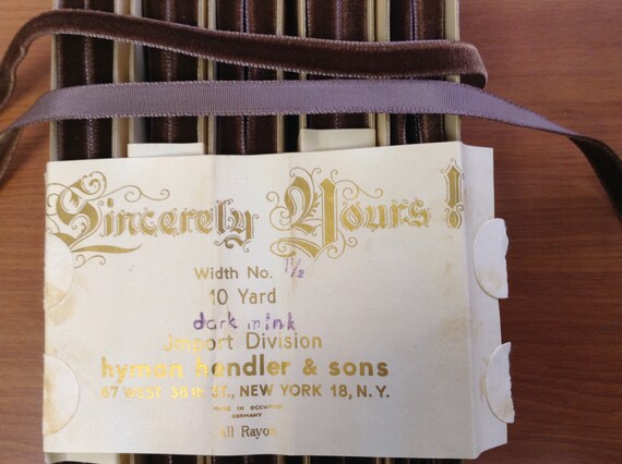 20 Yards 3//8/" Tan Gray Velvet Vintage Ribbon Fabric 100/% Rayon Taffeta
