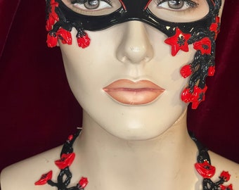 Cherry Blossoms Fantasy Latex mask, necklace, and pasties set