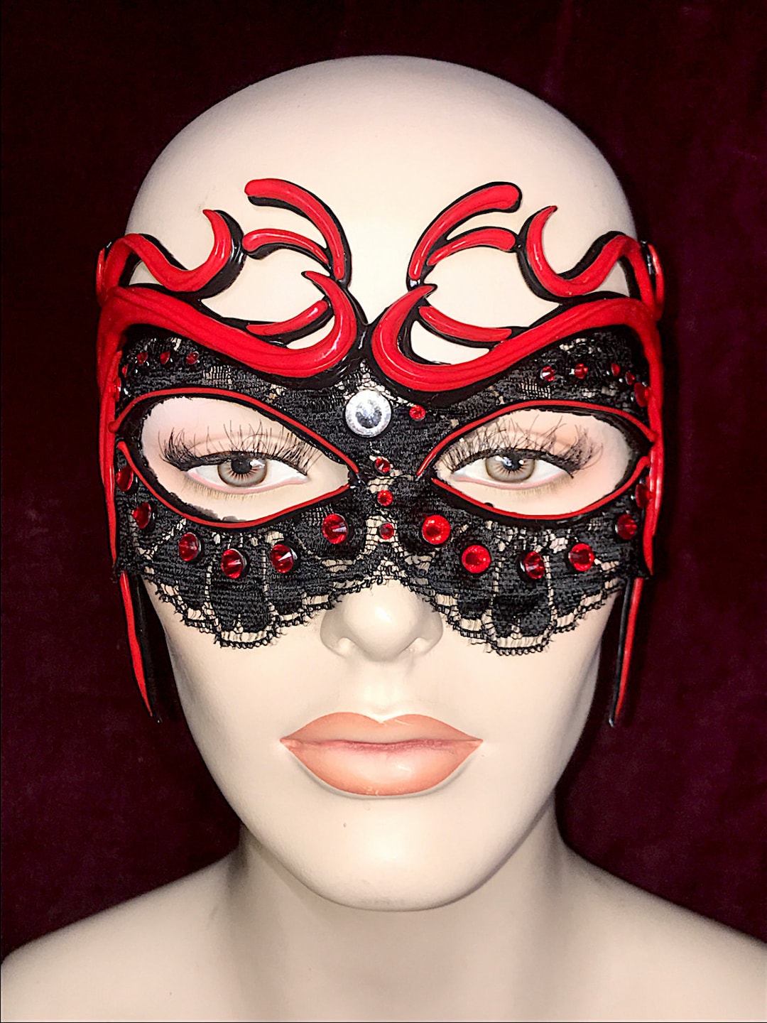 Victoria Mask Victoria Deep Latex N Lace Mask - Etsy