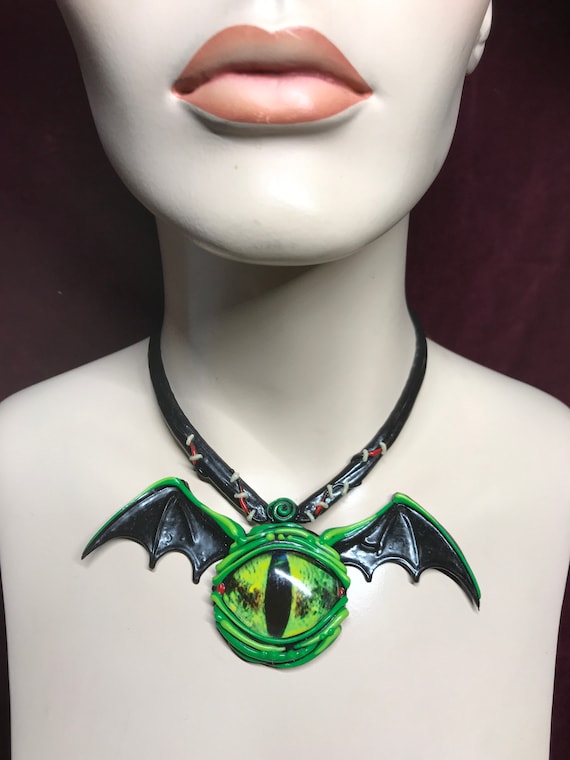 Lil Eyes Latex Necklace “frankenstitch” - Etsy