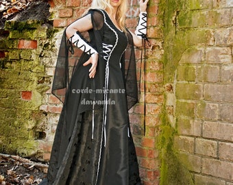 Black, gothic wedding dress.