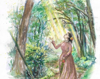 Fine Art Print | Hula | Hawaiian Culture | Queen Emma | Big Island, Alakai Swamp | Hawaiian Language | Hawaiian Art | Forest, Journey, Light