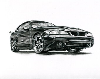 Custom Vehicle Drawing | Car Art | Personalized Portrait from Photo | Cool Father's Day Gift | Retro Gift | Car Lover | Classic Cars