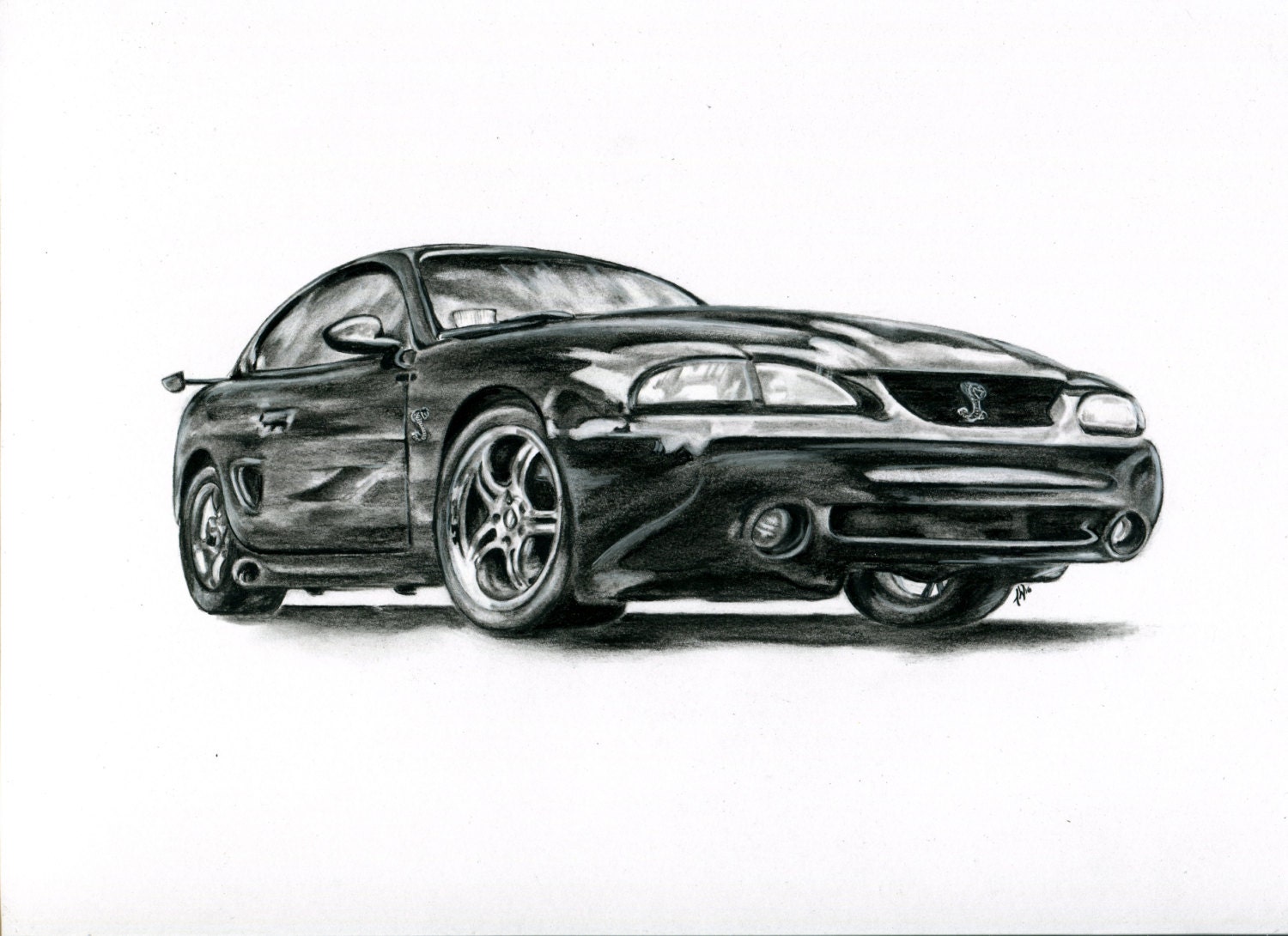 Custom Charcoal Drawing Complex Vehicle Car Truck Boat Etsy