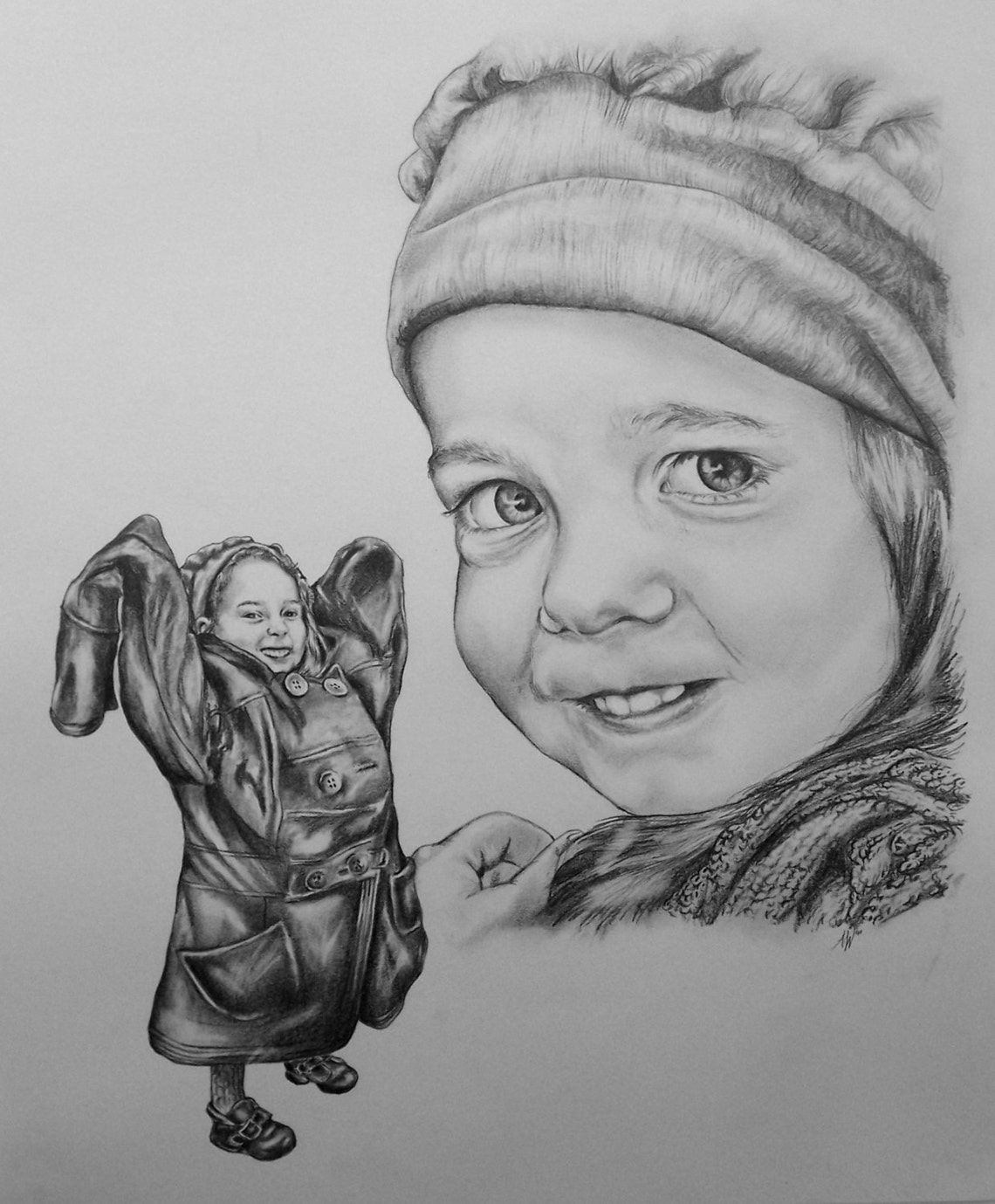 Custom Charcoal Drawing Portrait Full Body or Mixed Two Etsy
