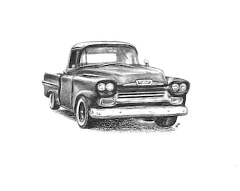 Custom Vehicle Drawing | Car Art | Personalized Portrait from Photo | Cool Father's Day Gift | Retro Gift | Car Lover | Classic Cars