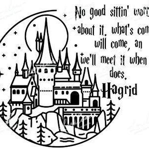 Hagrid Quote Castle Silhouette PNG, Wizard Inspired Design (Digital Download)