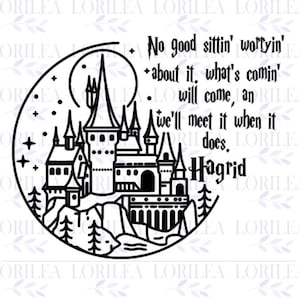potter hagrid quote castle silhouette ,png file Digital Downloads, sublimation, dtf transfers