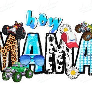 Boy Mama Monster Truck PNG | Cow Print Graphic (Digital Download )