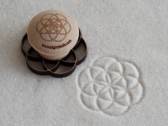 Mini Sand Stamp Seed Of Life Design Zen Garden