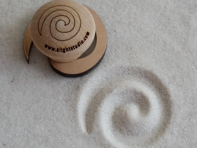 Mini Zen Garden Stamp Fibonacci Swirl Design Sand