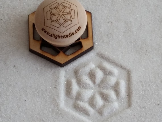 Mini Sand Stamp Fl Hexagon Design Zen Garden