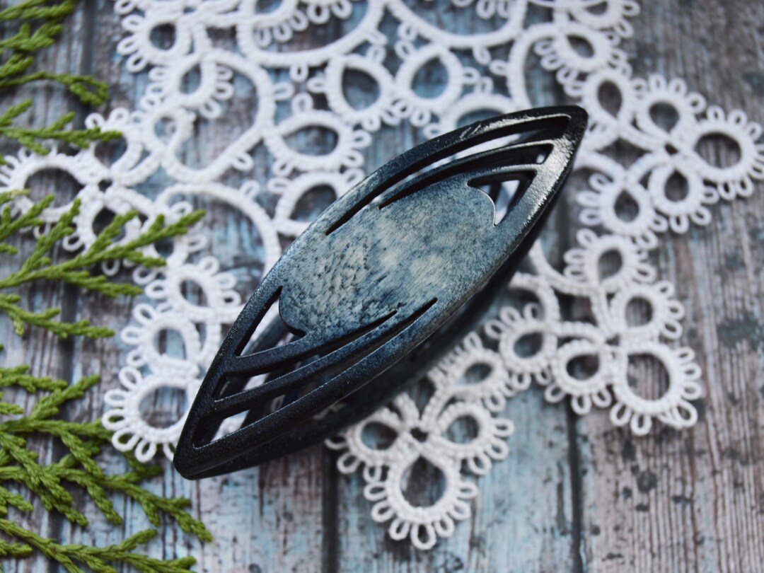 Tatting Shuttle Handmade With Wood Carving Frivolite Navette Tatting