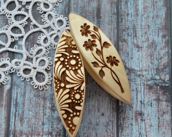 Wooden Tatting Shuttle Handmade of maple Wood Frivolite