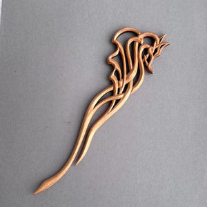 Wood dragon hair stick / Handmade Hair Accessories/  Hair fork/ easy boho hair design/ unusual gift for her